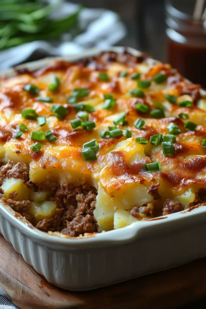 loaded potato meatloaf casserole