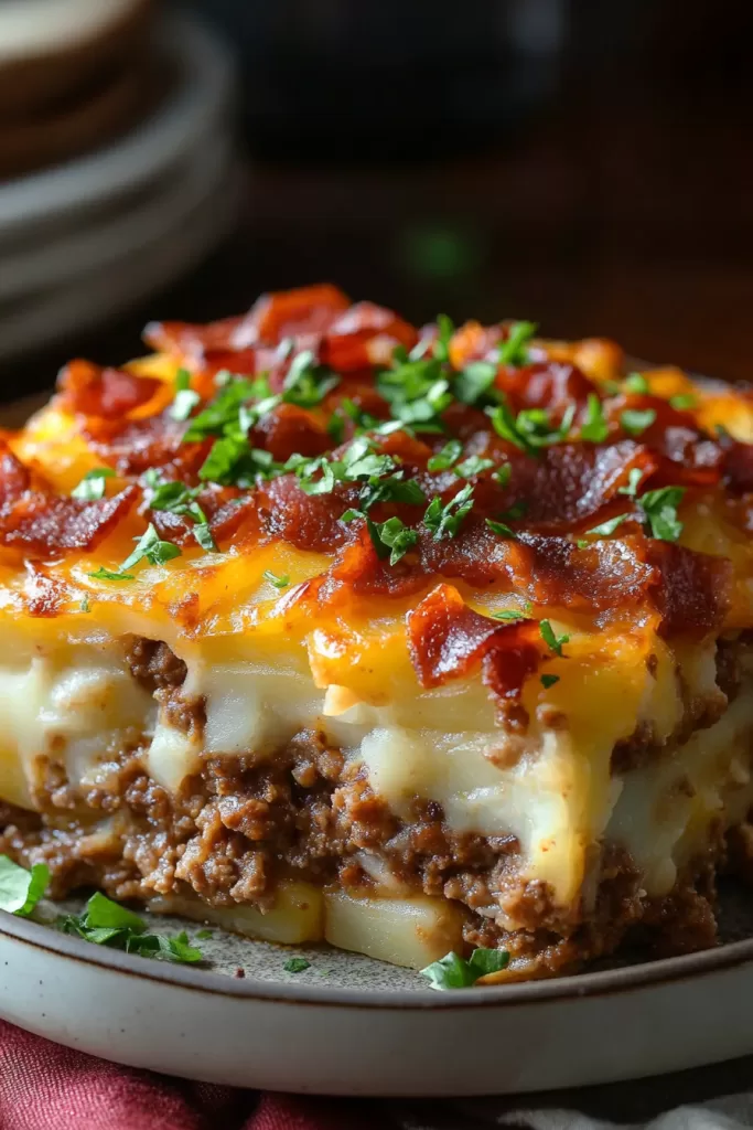 loaded potato meatloaf casserole