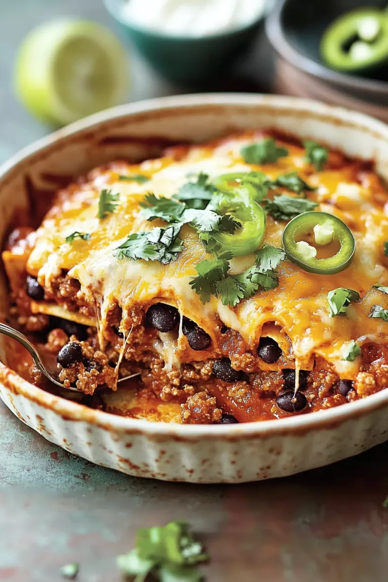 black bean and beef enchilada casserole