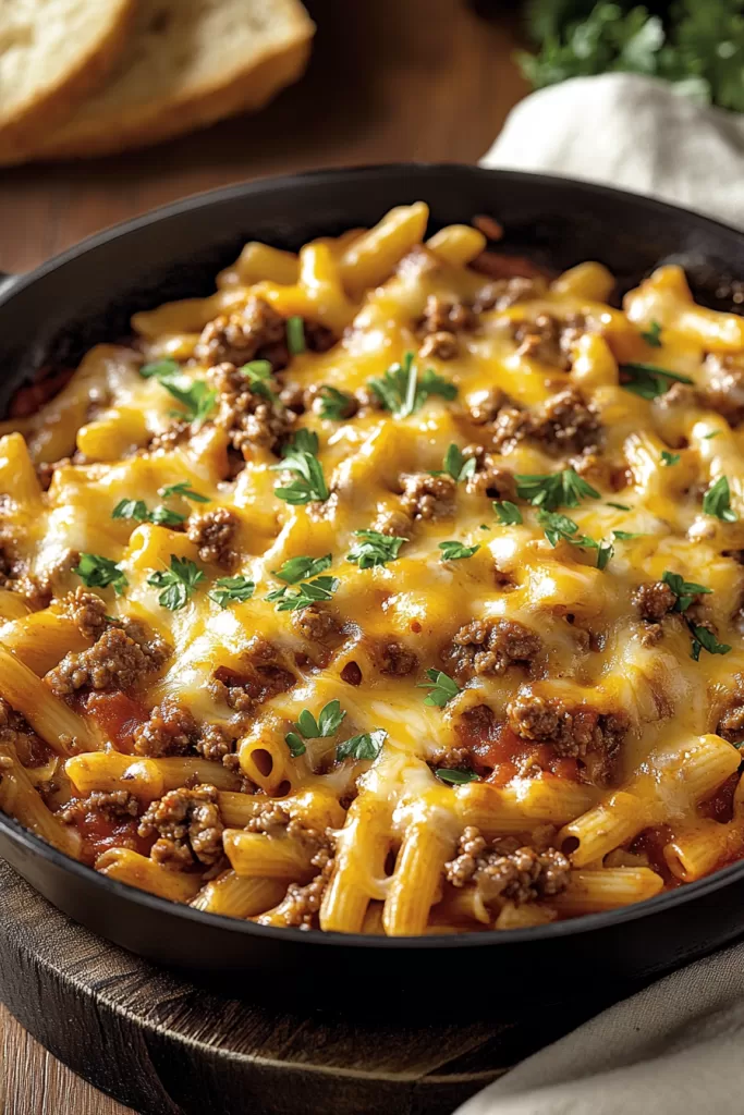 cheesy ground beef skillet