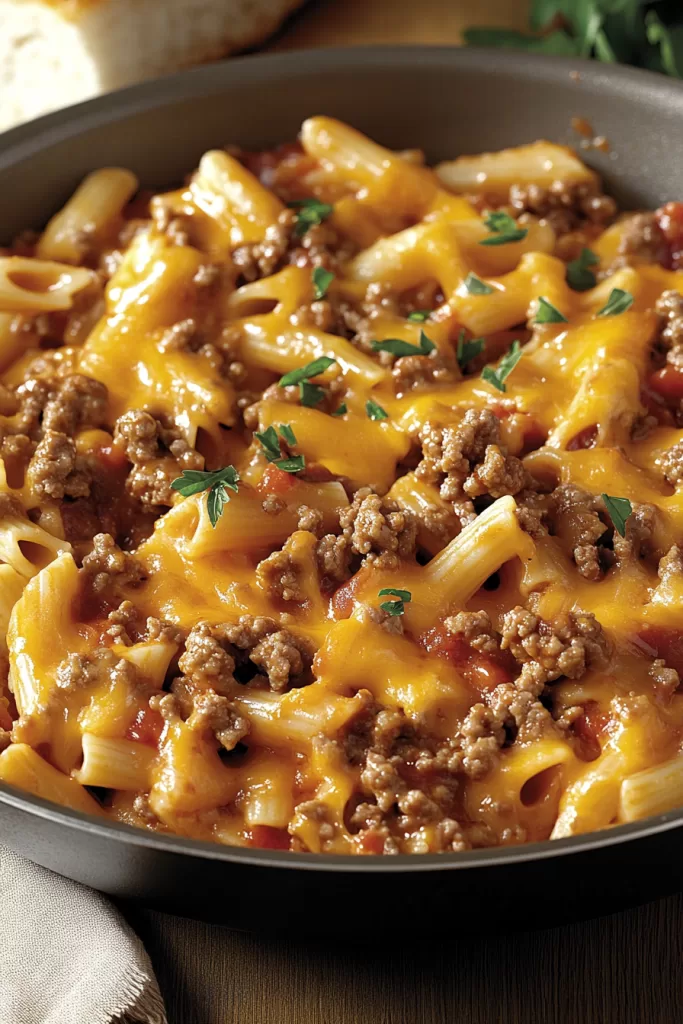 cheesy ground beef skillet