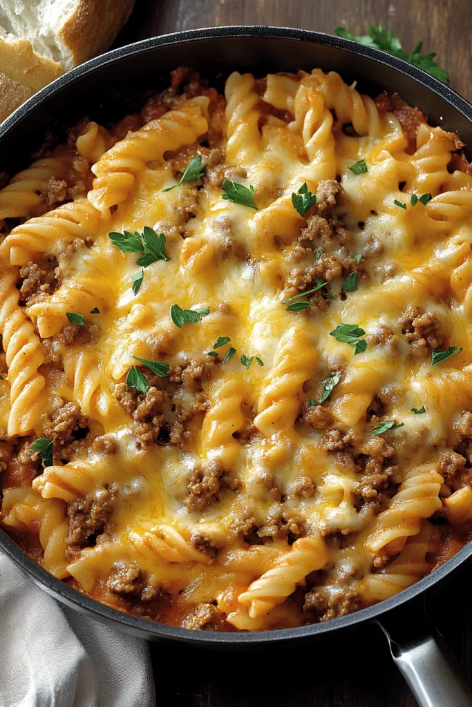 cheesy ground beef skillet