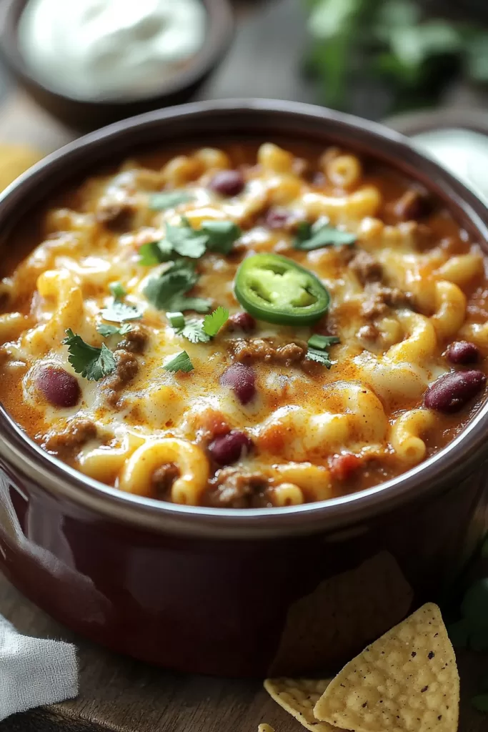 crockpot chili mac and cheese