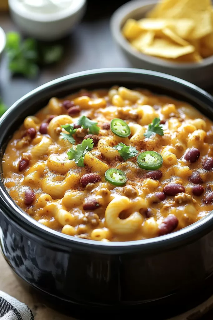 crockpot chili mac and cheese