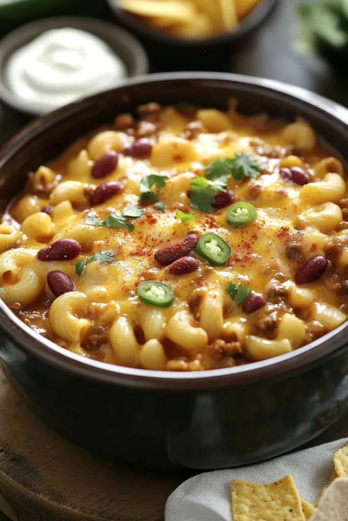crockpot chili mac and cheese