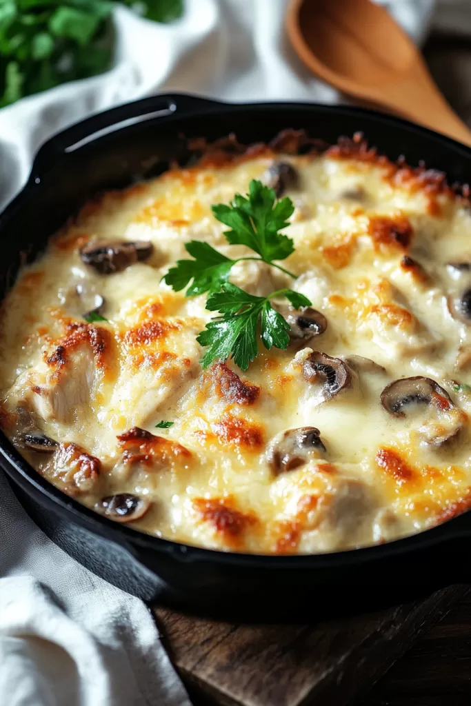 keto chicken mushroom casserole