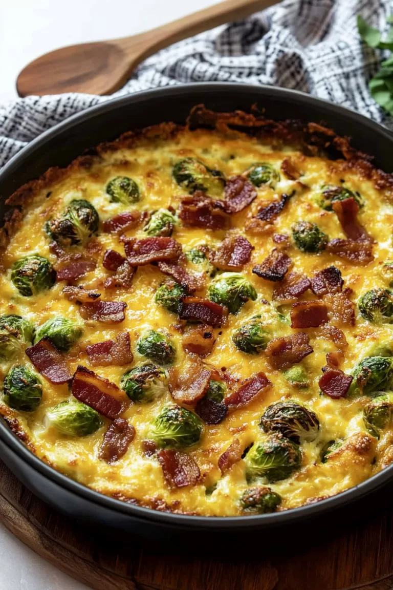 Low Carb Brussel Sprout Casserole – Creamy, Cheesy Meal