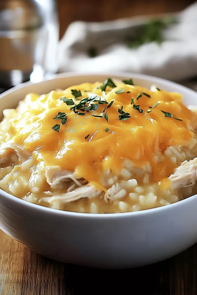 crockpot cheesy chicken and rice