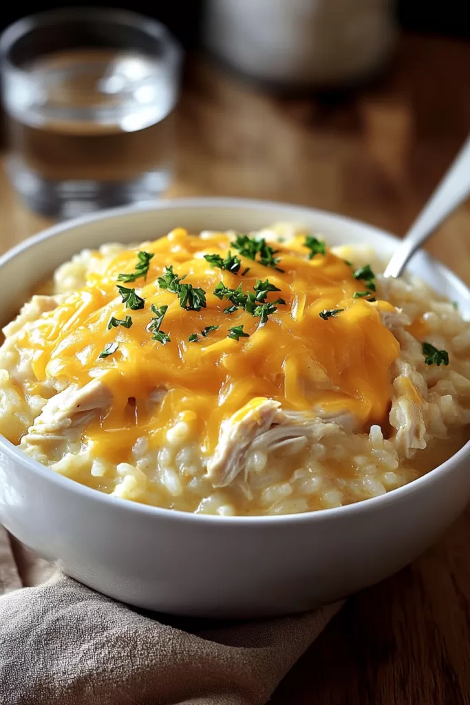 crockpot cheesy chicken and rice